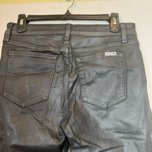 JOE’S Jeans Charlie Coated Silver High Rise Pocket Stretch Zip Denim Leather 29 - Picture 6 of 15